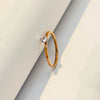Simple Geometric Zircon Decorative Titanium Steel Ring For Women Rose Gold Electroplated Fadeless Fashion Index Finger Ring