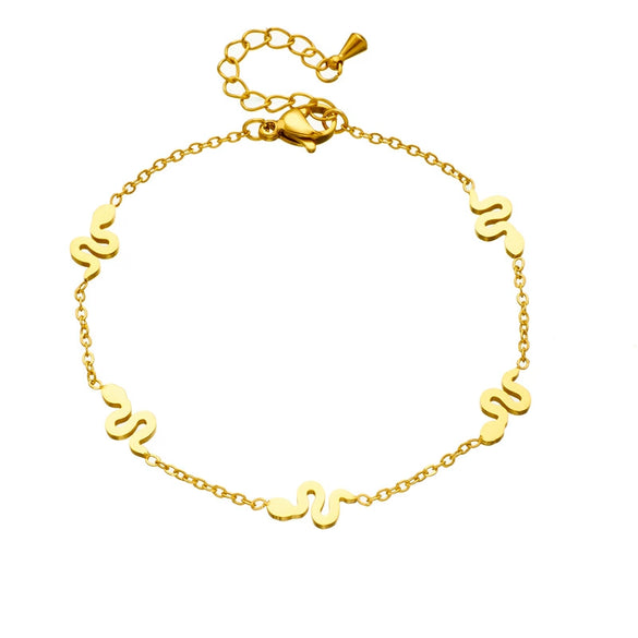 Simple Ginning Stainless Steel Snake Accessories Pendant Chain Necklace Earrings Bracelet Suit With Animal Zodiac Pattern And Electroplating Treatment