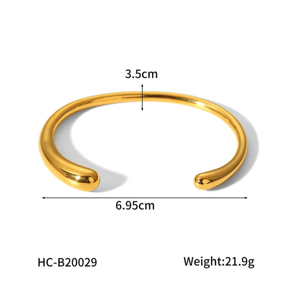Simple Gloss Texture Stainless Steel Open Bracelet Women's Cold Style Light Luxury Electroplated Geometric Bracelet