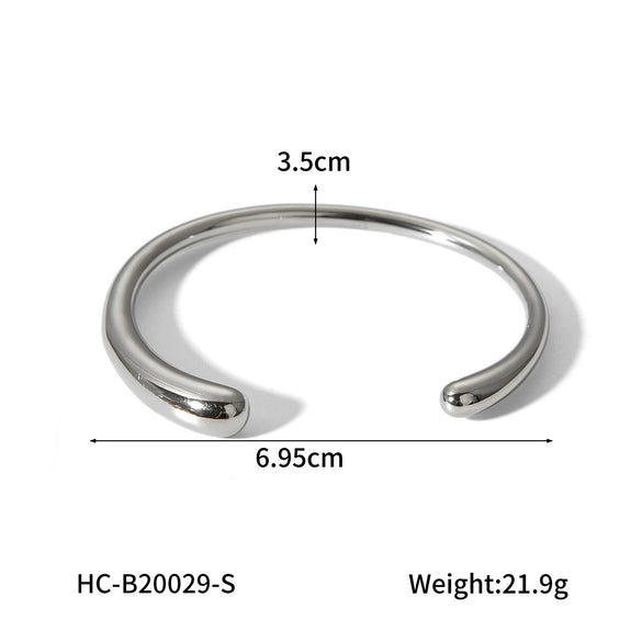 Simple Gloss Texture Stainless Steel Open Bracelet Women's Cold Style Light Luxury Electroplated Geometric Bracelet