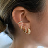 Simple Glossy Circle Highend Twisted Copper Needle Earrings With Geometric Pattern And Zirconia Processing