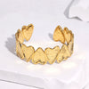 Simple Gold Electroplated Stainless Steel Heart Bracelet Sweet Cute High End Fade Resistant Jewelry