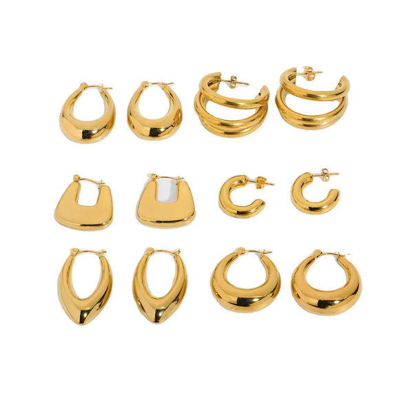 Geometric Plating Stainless Steel Gold Plated Earrings