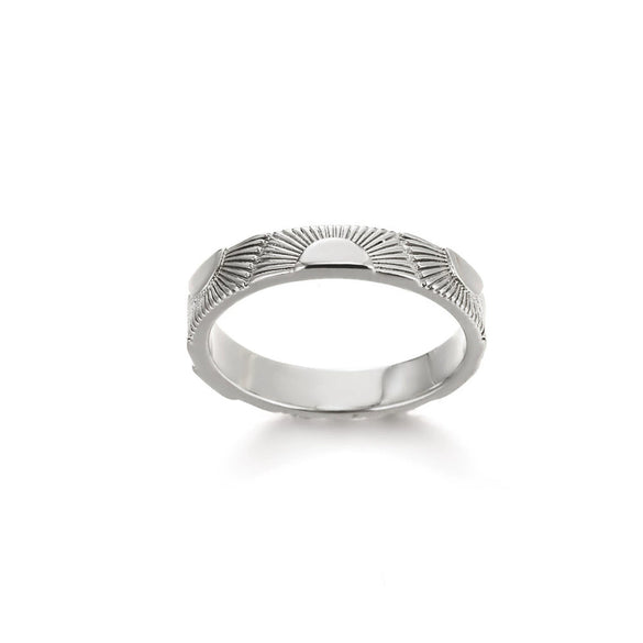 Simple Goldplated Copper Ring For Men And Women Couple Style With Sun Light Relief Design And Electroplating Treatment