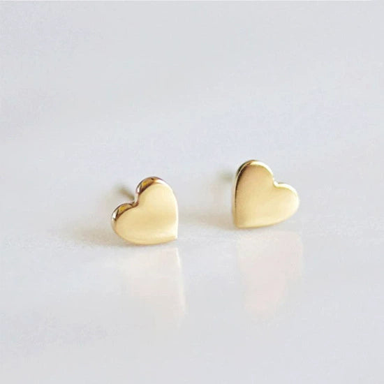 Simple Goldplated Stainless Steel Heart Shaped Ladies Earrings New Accessories Wholesale