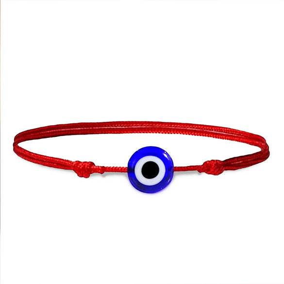 Simple Hand Woven Cord Braided Evil Eye Bracelet Geometric Black And Red Rope Couple Jewelry For Unisex
