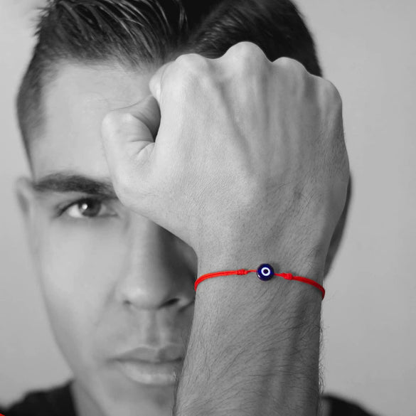 Simple Hand Woven Cord Braided Evil Eye Bracelet Geometric Black And Red Rope Couple Jewelry For Unisex