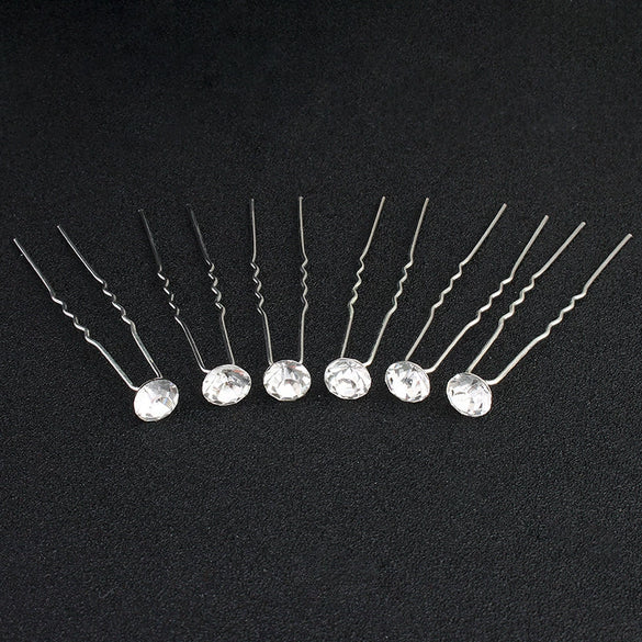 Simple Handmade Alloy U Shape Bridal Hair Pin With Pearl And Rhinestone Wedding Hair Accessory For Women