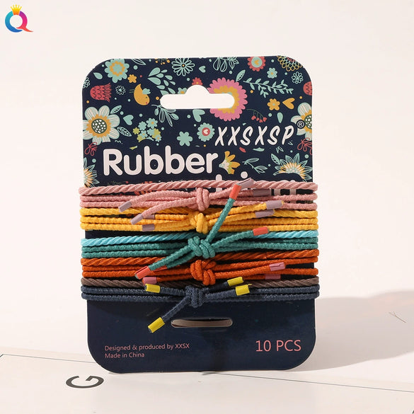 Simple Handmade Cloth Hair Ties With Ball Detail High Elastic Ponytail Hair Ropes For Women And Girls
