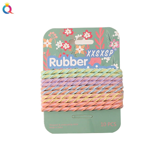Simple Handmade Cloth Hair Ties With Ball Detail High Elastic Ponytail Hair Ropes For Women And Girls
