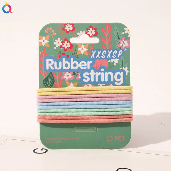 Simple Handmade Cloth Hair Ties With Ball Detail High Elastic Ponytail Hair Ropes For Women And Girls
