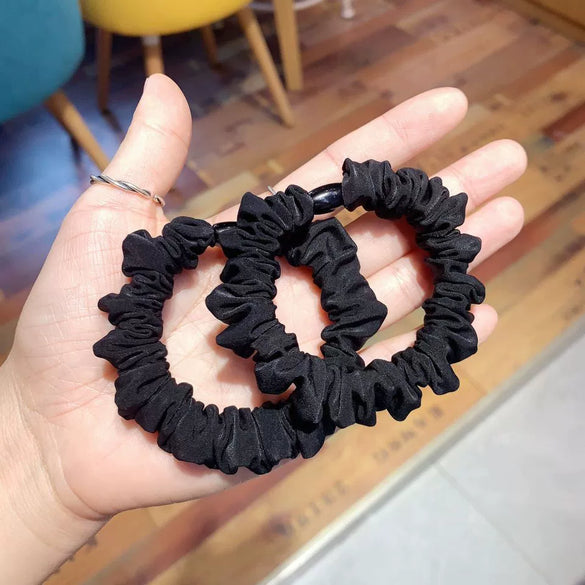 Simple Handmade Cloth Heart Hair Scrunchie High Elastic Fabric Hair Band For Women