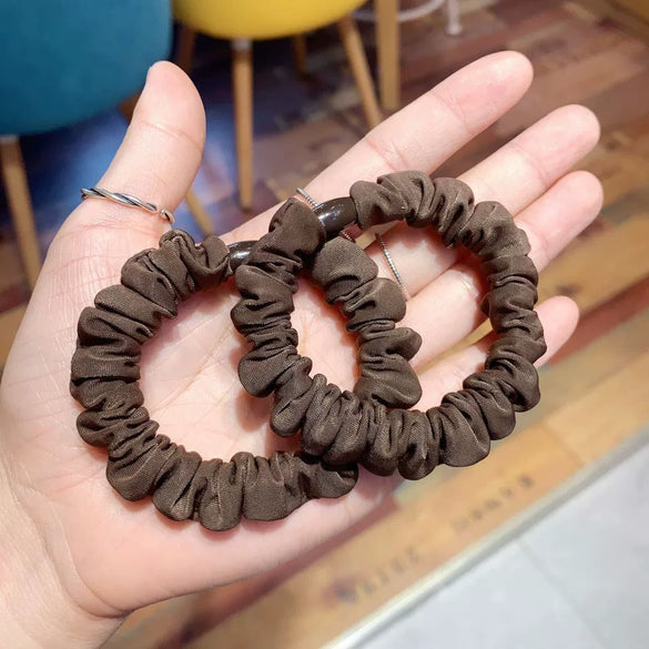 Simple Handmade Cloth Heart Hair Scrunchie High Elastic Fabric Hair Band For Women
