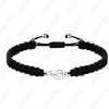 Simple Handmade Jade Line Geometric Music Note Bracelet Hand Woven Unisex Charm Bracelet In Black And Silver
