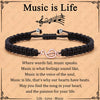 Simple Handmade Jade Line Geometric Music Note Bracelet Hand Woven Unisex Charm Bracelet In Black And Silver