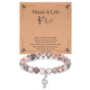Simple Handmade Jade Line Geometric Music Note Bracelet Hand Woven Unisex Charm Bracelet In Black And Silver