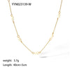 Simple Handmade Natural Stone Necklace With Stainless Steel O Chain And Pvdp Furnace Real Gold Treatment Geometric Design