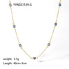 Simple Handmade Natural Stone Necklace With Stainless Steel O Chain And Pvdp Furnace Real Gold Treatment Geometric Design