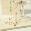 Simple Handmade Natural Stone Necklace With Stainless Steel O Chain And Pvdp Furnace Real Gold Treatment Geometric Design