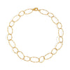 Simple Handmade Oval Chain Necklace For Women With Geometric Pendant Electroplated In Titanium Steel