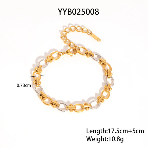 Simple Handmade Stainless Steel Cross Chain Jewelry Set For Women With Pvd Furnace Vacuum Real Gold Plating