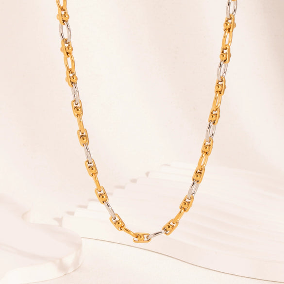 Simple Handmade Stainless Steel Cross Chain Jewelry Set For Women With Pvd Furnace Vacuum Real Gold Plating