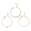 Simple Heart Geometric Metal Alloy Three Layer Bracelet Set With Blue Diamond Electroplating For Women