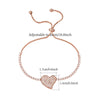 Simple Heart Shape Copper Bracelet Jewelry All Matching Accessories For Wedding Bride And Bridesmaid Micro Inlay Treatment Process