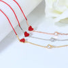 Simple Heart Shape Red Rope Bracelet For Women Copper Lucky Jewelry With Gold Plated Artificial Gem Inlay Fashion Wholesale