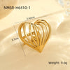 Simple Heart Shape Stainless Steel Ring With Electroplating And Retro Style