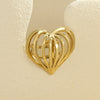 Simple Heart Shape Stainless Steel Ring With Electroplating And Retro Style