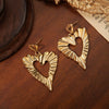 Simple Heartshaped Retro Titanium Steel Electroplated Earrings For Women