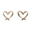 Simple Heartshaped 925 Silver Electroplated Women's Earrings