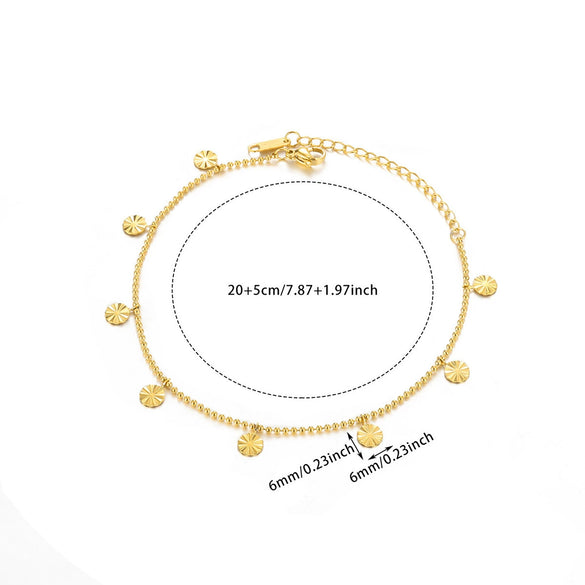 Simple Heartshaped Women's Anklet Titanium Steel Plated Stainless Steel Jewelry