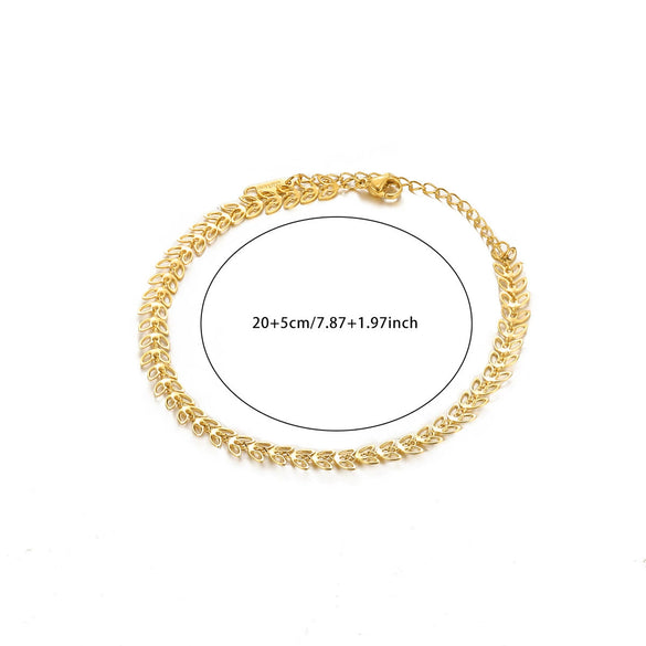 Simple Heartshaped Women's Anklet Titanium Steel Plated Stainless Steel Jewelry