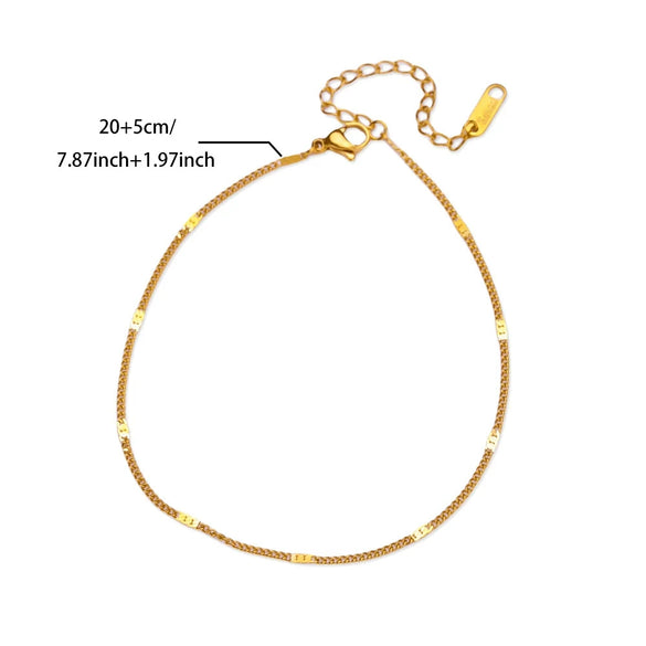 Simple Heartshaped Women's Anklet Titanium Steel Plated Stainless Steel Jewelry