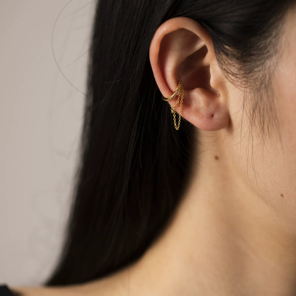 Simple High End 925 Sterling Silver Ear Clip Earrings With Geometric Design And Electroplating Platinum 18K Gold For Women