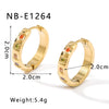 Simple High Ins Style Stainless Steel 18K Titanium Steel Peach Heart Earrings With 18K Vacuum Plating In Furnace And Geometric Design