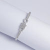 Simple Highend Lockshaped Copper Electroplated Diamondinlaid Bracelet