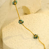 Simple Highend Natural Stone Flower Stainless Steel Necklace Electroplated Jewelry