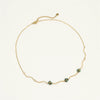 Simple Highend Natural Stone Flower Stainless Steel Necklace Electroplated Jewelry