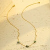 Simple Highend Natural Stone Flower Stainless Steel Necklace Electroplated Jewelry