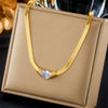 Simple Highend Retro Metal Snake Bone Chain Faceted Inlaid Rhinestone Women's Bracelet Necklace Stainless Steel Electroplated