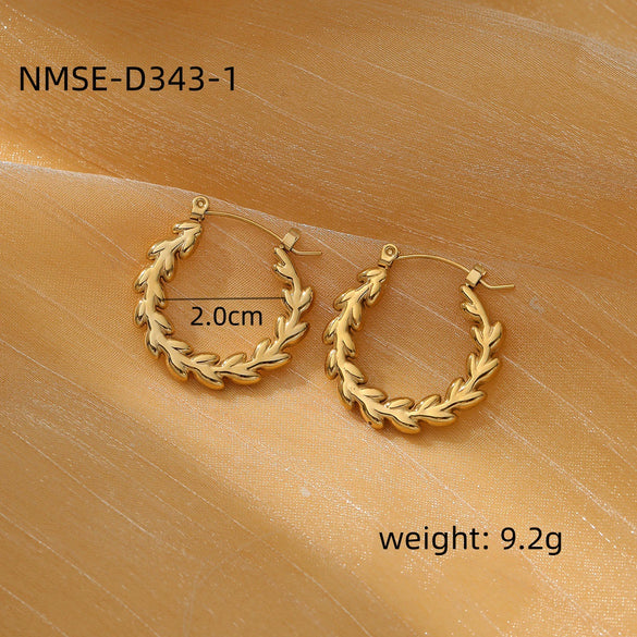 Simple Highend Stainless Steel 18K Gold Nonfading Electroplated Women's Earrings