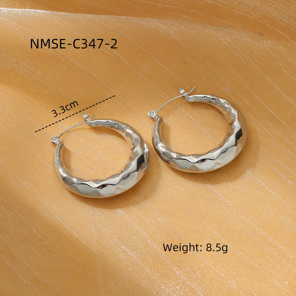 Simple Highend Stainless Steel 18K Gold Nonfading Electroplated Women's Earrings