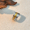 Simple Hiphop Stainless Steel Heart Shape Ring Vacuum Electroplated Trendy Fashion Unisex