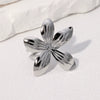 Simple Holiday Style Goldplated Stainless Steel Open Ring For Women With Flower Design And Electroplating Treatment
