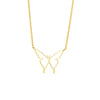 Simple Hollow Heart Shaped Butterfly Pendant Stainless Steel Necklace With Electroplating
