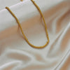 Simple Hollow Mesh Bamboo Titanium Steel Geometric Style Electroplated Necklace For Women