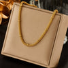 Simple Hollow Mesh Bamboo Titanium Steel Geometric Style Electroplated Necklace For Women